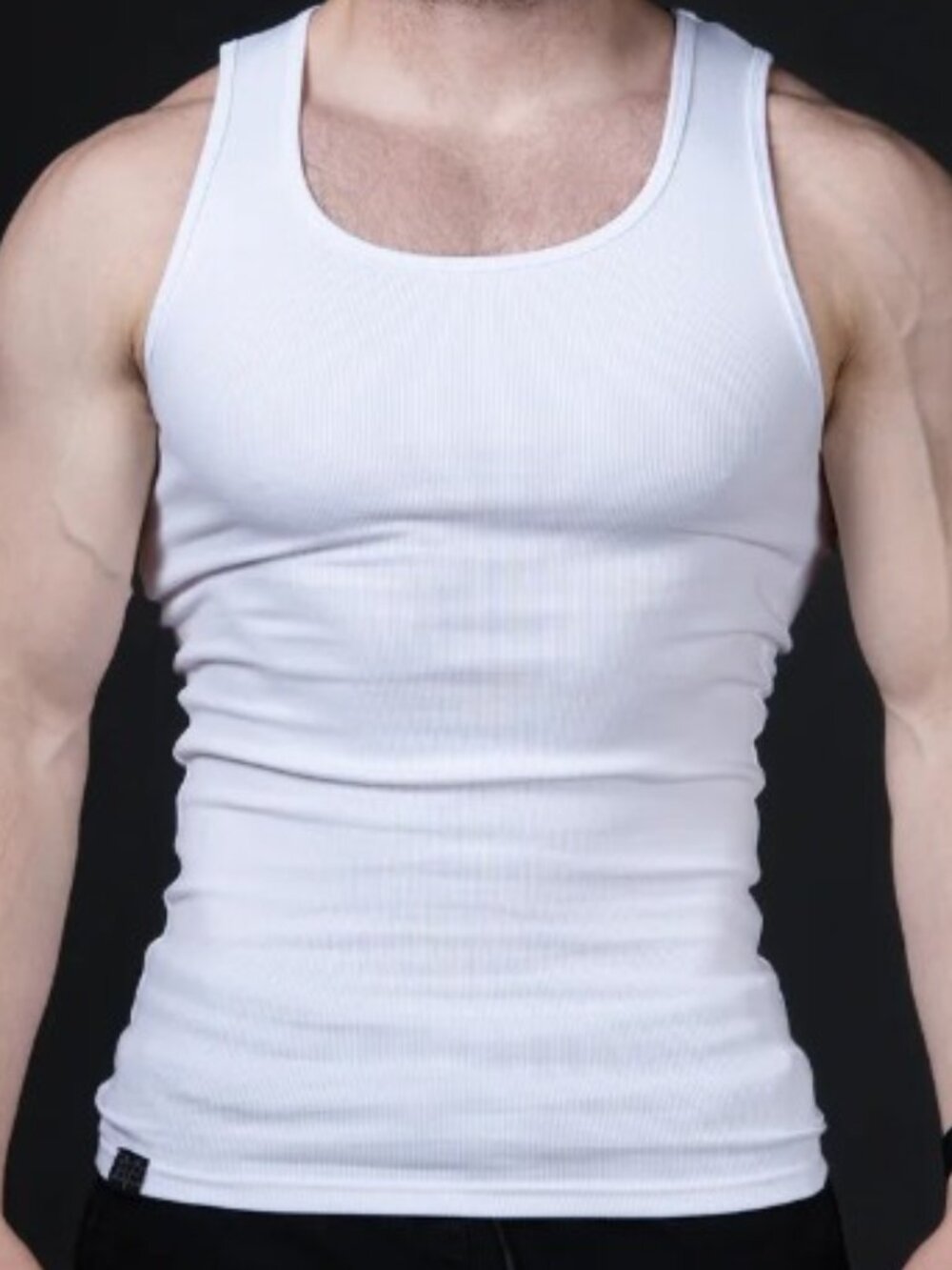 EKK Vision True to Size Beater Ribbed Men's Tank Top White NEW